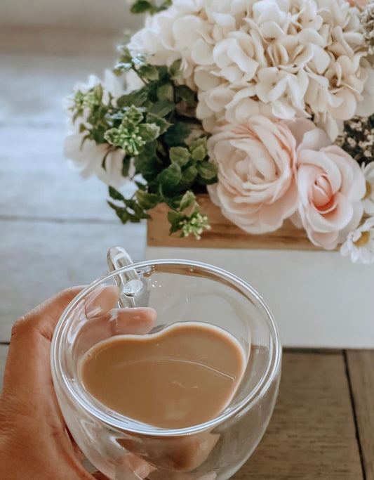 MUG a CUORE in vetro - PERSONALIZZABILE