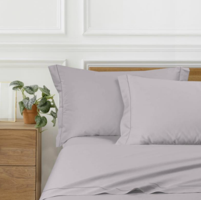 Completo letto matrimoniale in RASO di cotone - GRIGIO PERLA personalizzabile