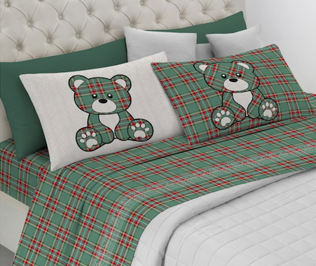 PRE ORDINE! Completo letto TARTAN ORSETTO - 4 varianti colore