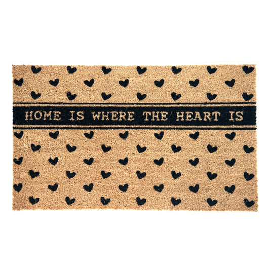 Maxi ZERBINO HOME IS WHERE THE HEART IS in fibra di cocco 75x45cm