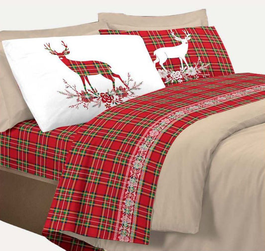 Completo letto TARTAN CERVO