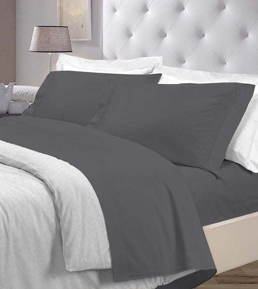 Completo letto tinta unita GRIGIO ANTRACITE - personalizzabile