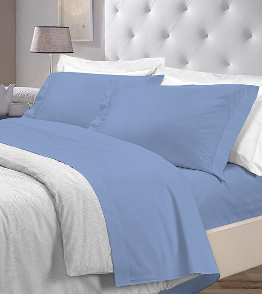 Completo letto tinta unita AZZURRO - personalizzabile