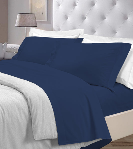 Completo letto tinta unita BLU NOTTE - personalizzabile