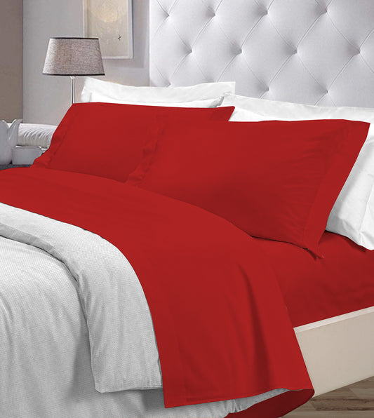 Completo letto tinta unita ROSSO - personalizzabile