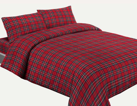 Parure Copripiumino TARTAN ROSSO